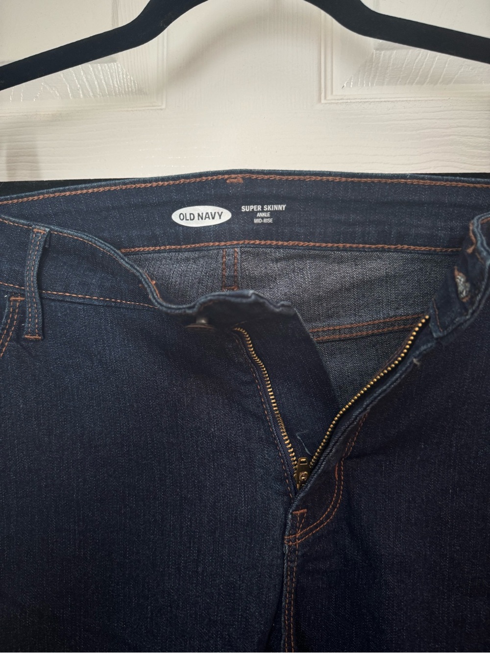 NWT Old Navy Women’s Super Skinny Ankle Mid-Ride Jeans in Dark Blue - Picture 2 of 7